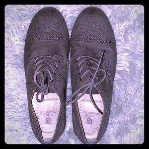 Grey Suede Tie Up Shoes